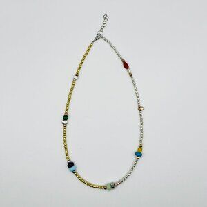 Handmade Gold & Silver Beaded Necklace